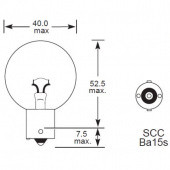 SCC BA15S SINGLE TRANSVERSE FILAMENT: SCC BA15S base with single transverse filament from £0.01 each